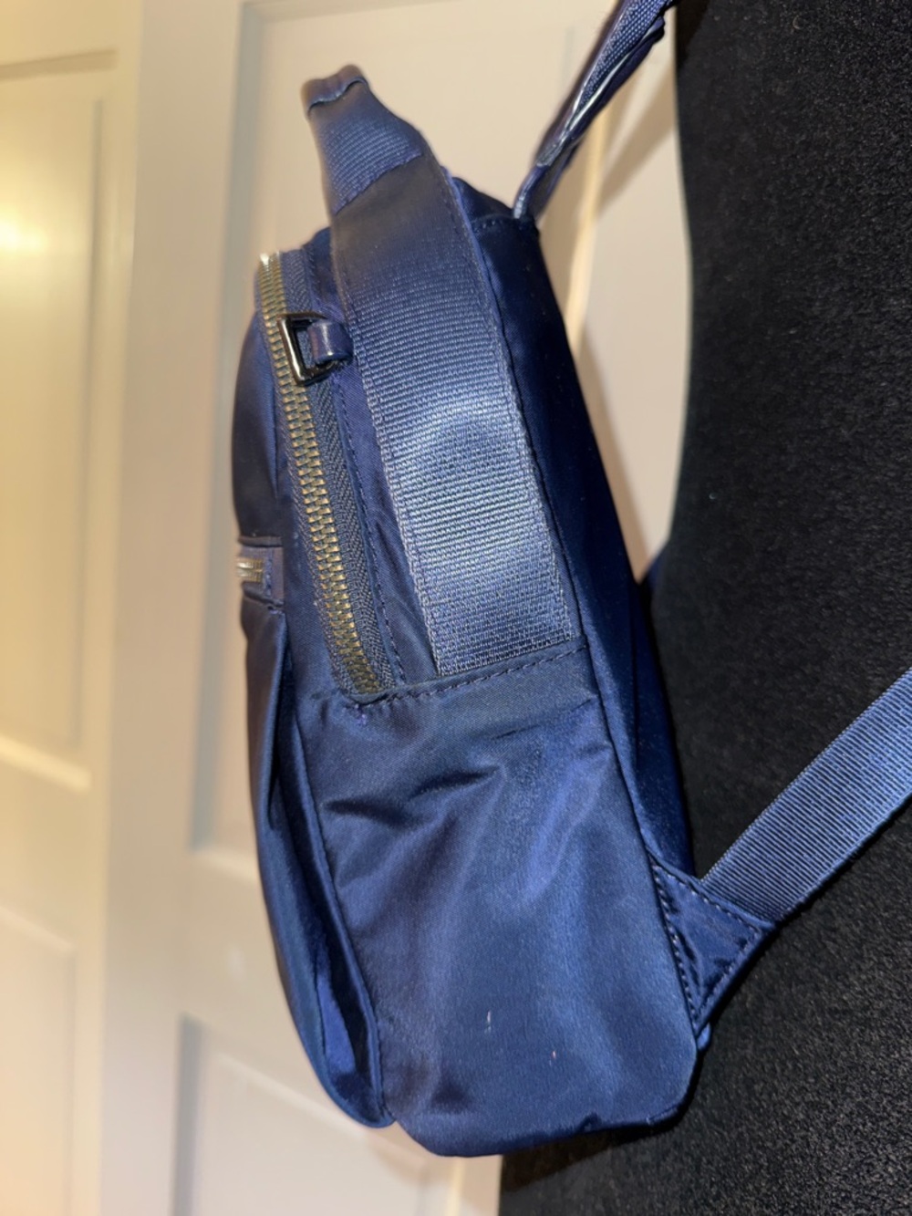 Tumi Navy Mini Nylon Backpack with Gold Hardware - Picture 3 of 14